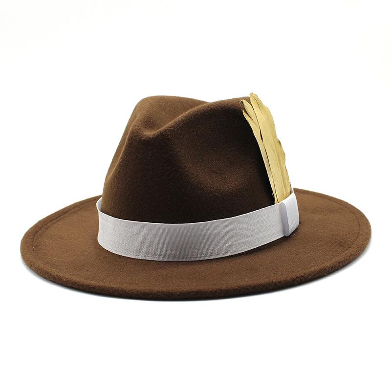 Men'S And Women'S Big Eaves Hat Tweed Jazz Hat British Top Hat