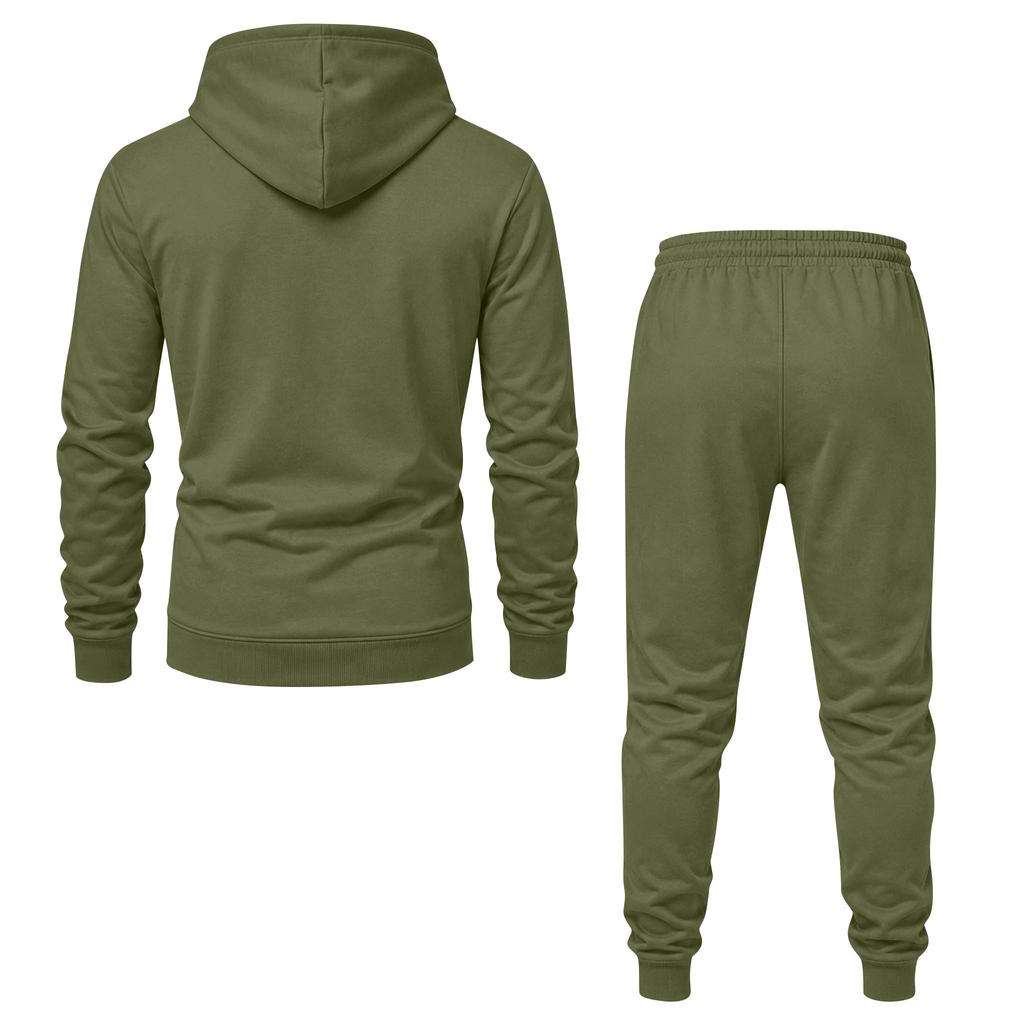 Men's Color Hoodie and Sweatpants Set Casual Athletic Wear
