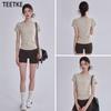 New sports short-sleeved women's summer seamless yoga clothes, running training, cycling training, fitness tops, Pilates yoga shirts