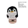 Funny Positive Animal Knitted Doll Ornament Mini Smiling Penguin Hand Woven Doll with Positive Card Woolen Yarn Knitting Decoration Encouragement