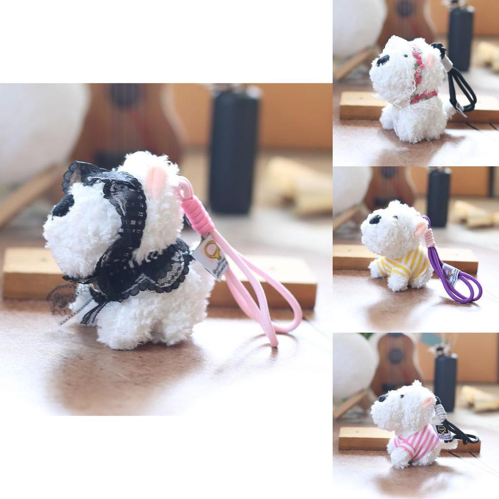 Mini Dog Plush Keychain Soft Stuffed Animal Backpack Accessory Gift For Kids
