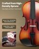 VEVOR Violin 4/4 355mm Full Size Fiddle Set Solidwood for Beginner Glossy Brown
