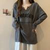 Women's Ribbed Long-Sleeve Base Layer T-Shirt: New Spring/Autumn/Winter Style, Loose Fit, Slimming, Plus Size, Mid-Length