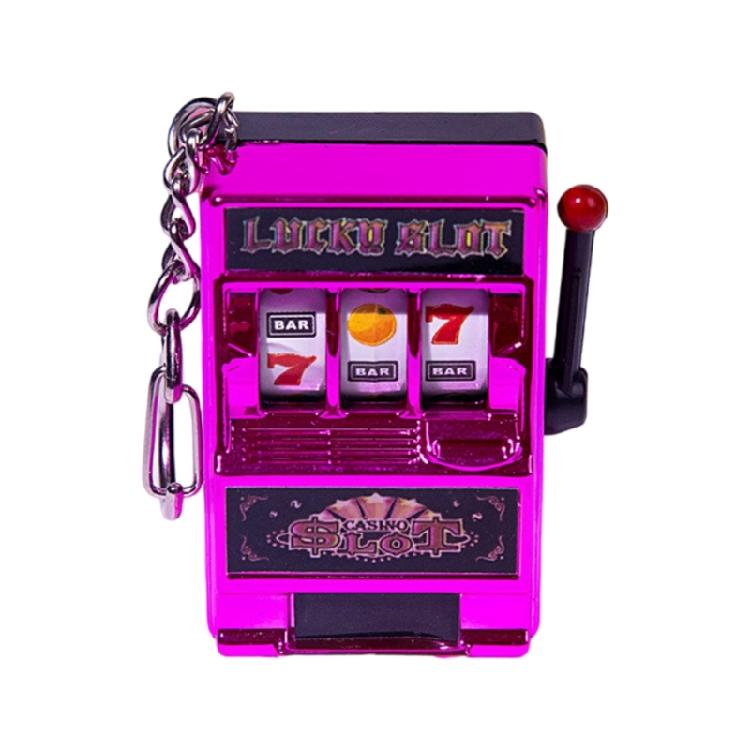 Miniature Fruit Slot Machines Keychain Charm Colorful Accessory for Bags Portable Entertainment Phone Chain Decoration