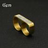 Gumeng Jewelry Rock Hip Hop Nightclub Diamond Ring Hip Hop Double Hole Stainless Steel Diamond Men's Ring