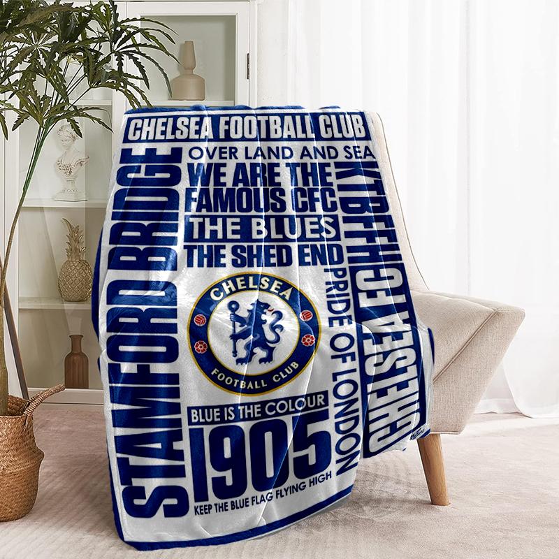 Chelsea F.C Print Blanket - Soft & Comfortable, for Bedroom, Travel, Sofa, Home Decoration - Birthday Christmas Gift for Friend