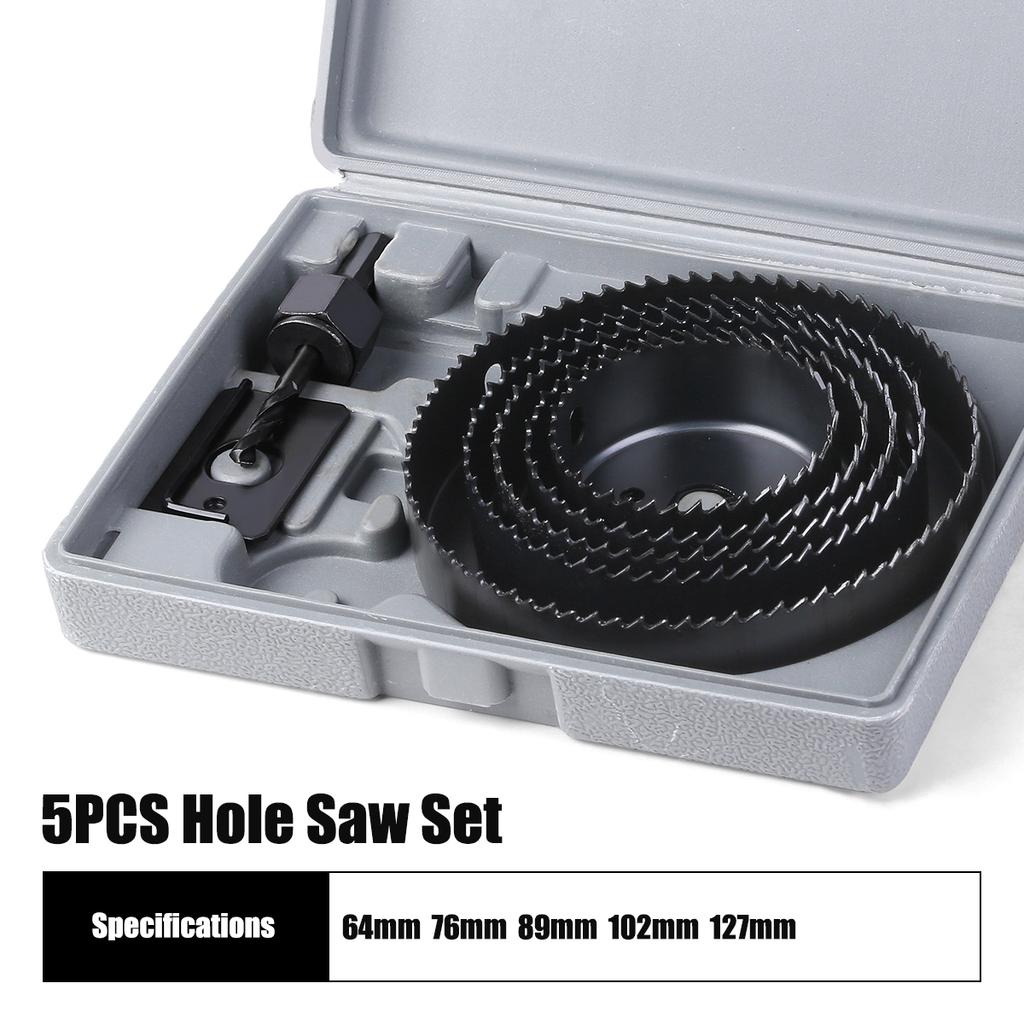 For Soft Wood PVC Board Plasterboard 5/8/13pcs Hole Saw Kit Drill Bit 19-127mm Hole Cutter Set