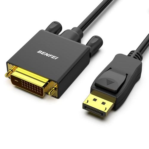 

Кабель DisplayPort-DVI BENFEI длиной 3 м, адаптер DisplayPort-DVI, позолоченный кабель-шнур с разъемами «папа-папа» для Lenovo, Dell, HP и других брендов