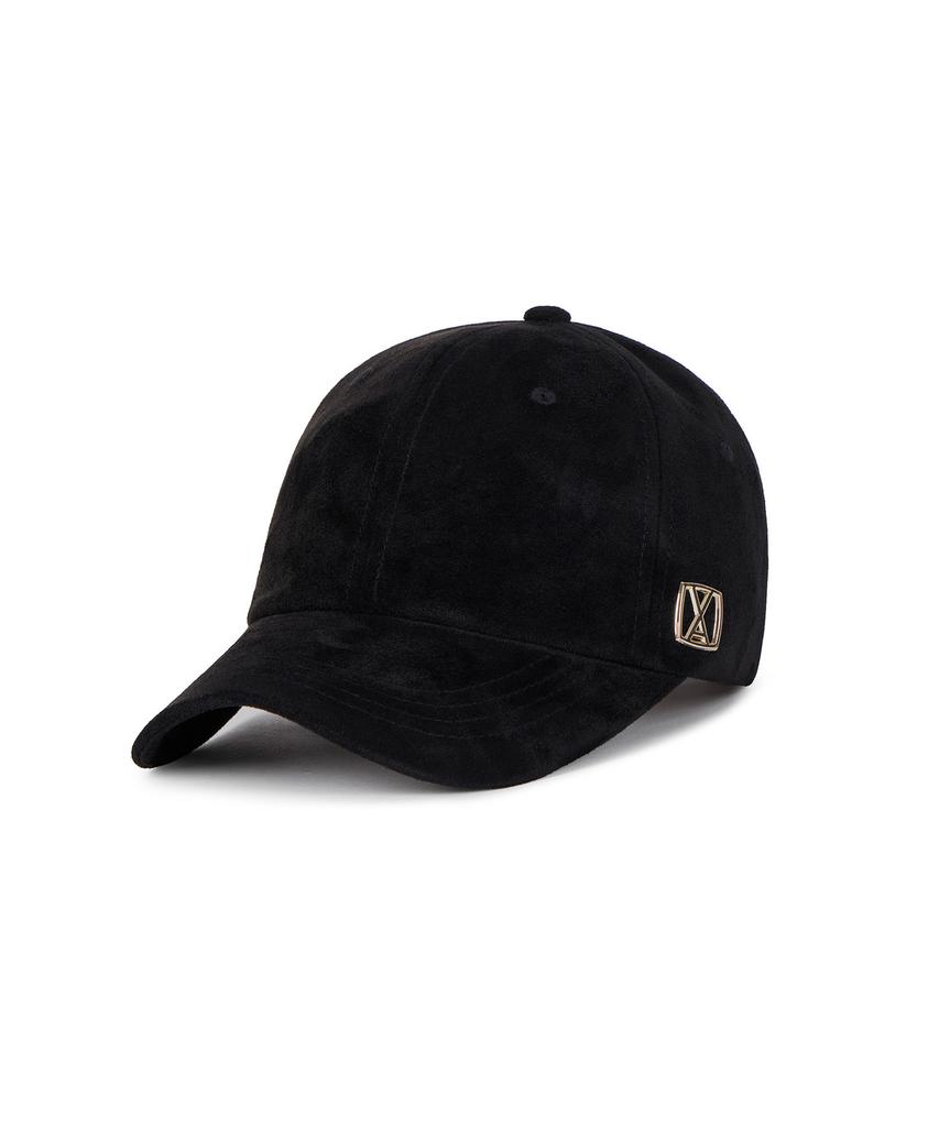 Bajal Va Square Suede Ball Cap Black