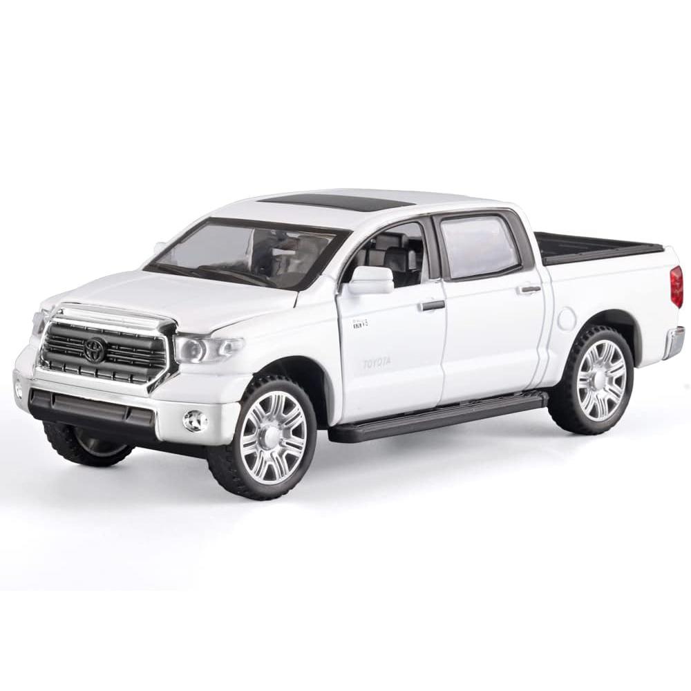 

1/32 Масштаб Toyota Tundra Пикапы Литые автомобили Модель игрушки, игрушка из цинкового сплава со звуком и светом, откат, подарки на день рождения для детей 1/32-Size:16*6.5*5.3cm белый