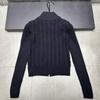 2025 Winter Slim-Fit Embroidered Pocket Zipper Cardigan