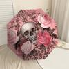 1PC Skull FlowersUmbrella-8-Rib Reinforced, Automatic Open, Lightweight & Durable, Cute Fashion Accessory for Outdoor-P210
