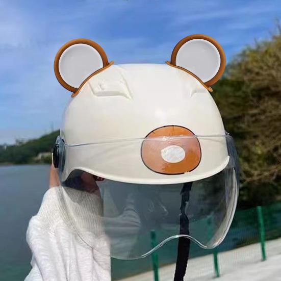 1 Pair Motorcycle Helmet Ear Decoration Adhesive Universal Cycling Scooter Bicycle Motorbike Skateboarding Helmet Decorative Ear Helmet Accessories