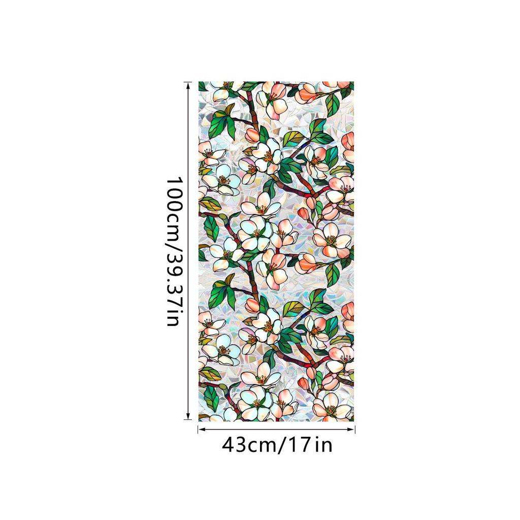Rainbow Double-Sided Static Cling Glass Sticker - Inlaid Pattern PVC Film
