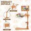 Embroidery Hoop Stand Adjustable Beech Wood Cross Stitch Stand Rotated Embroidery Frame Stand for Art Craft Sewing Needlework