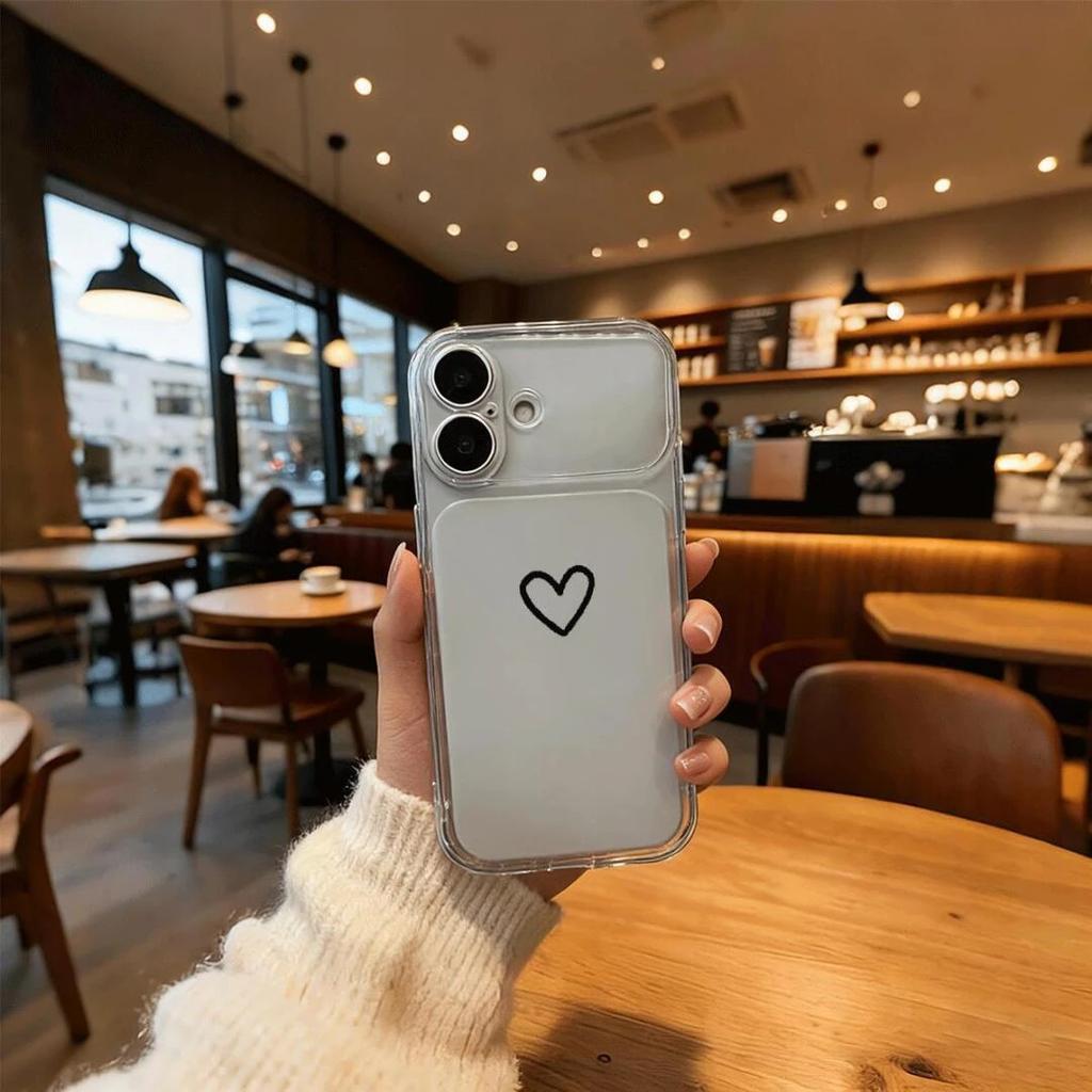 Simple Love Applies To Apple 16/17Pro Large Window Mobile Phone Case iPhone15/14/13 Matte 12 Soft 11