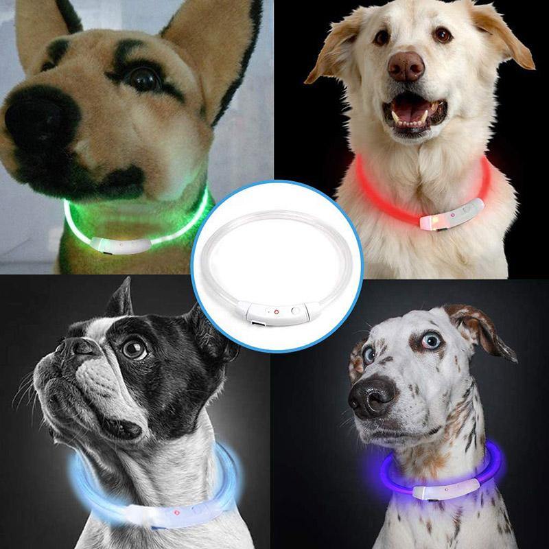 Led obojek pro psy Luminous usb Obojek pro kočky a psy Nastavitelný LED obojek s prevencí proti ztrátě LED světla pro psy Doplňky pro domácí mazlíčky