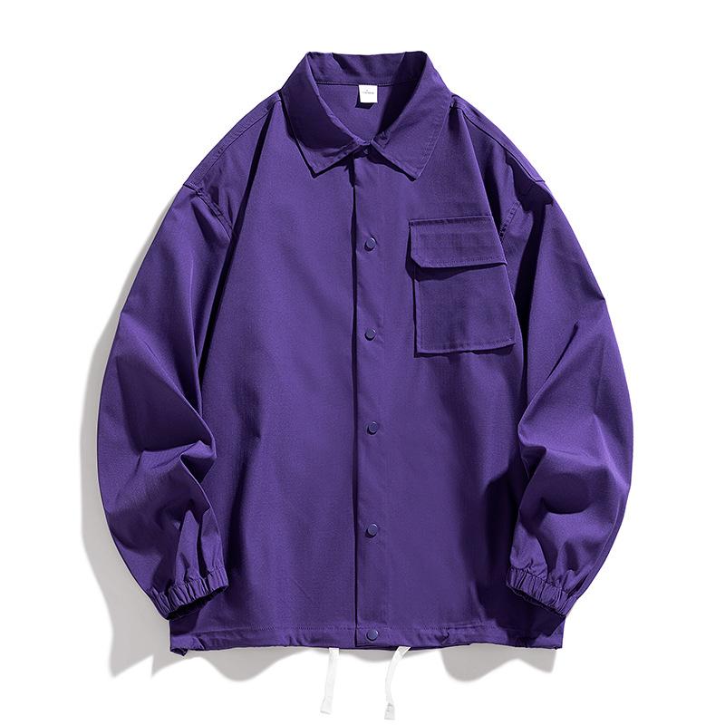 

Jacket men s spring and autumn new Japanese loose shirt lapel men s top cargo ruffian casual jacket 2XL