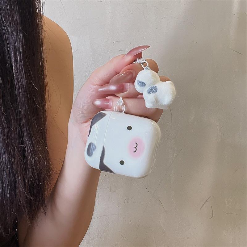 Fun Cute Big Face Cow for AirPods 1 /pro1 Earphone Protective Case Cover Two or Three Generations of New Girls