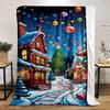 Christmas Town with Lights and Tree Patterned Flannel Blanket Perfect for the Bedroom Living Room, Sofa, or a Little Nap