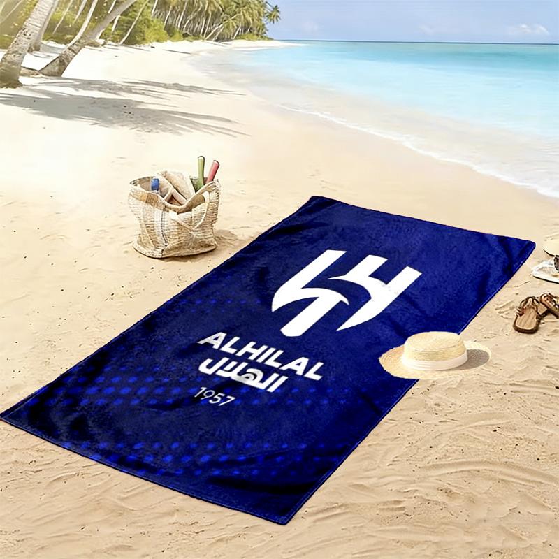 Al-Hilal Saudi Football Club Print Beach Towel, Large Soft Quick Dry Towel for Beach Camping Swimming