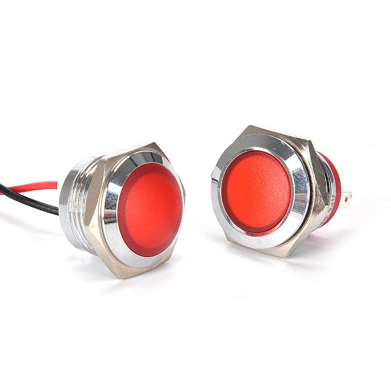 Waterproof LED Metal Indicator Light (6/8/12/16/22mm) with Wire Pin & Screw Foot for Power Equipment