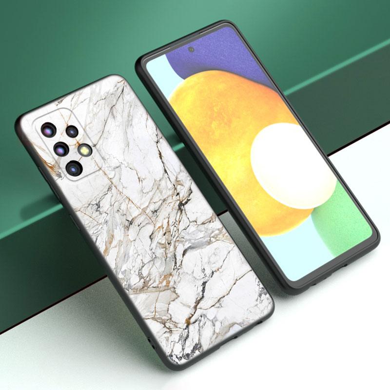Schwarz-weißer Marmor-Fall für Samsung A04 A21 A30 A50 A52 S A13 A14 A22 A23 A32 A53 A73 5G A11 A12 A31 A33 A51 A70 A71 A72
