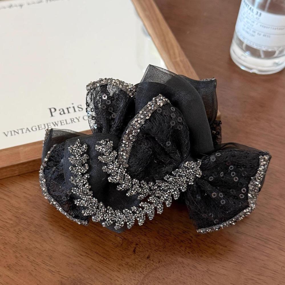 Shiny Hair Claw Bubble Bowknot Shark Clip Fashion Hairpin Grips  Updo