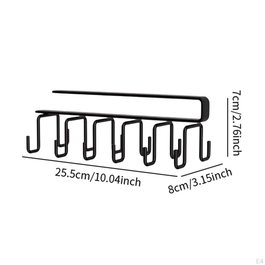 Mug Hooks under Cabinet Hanging Rack Coffee Cups Holder for Ties Belts