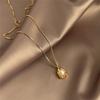 French Style Elegant Natural Pearl Heart Shape Women's All-Match Niche Light Luxury Snake Chain Sweater Chain Real Gold Plating