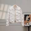 Autumn and Winter New Light and Thin Down Jacket Women's Short Stand-up Collar Long-sleeved Loose White Duck Down Warm Jacket European Goods