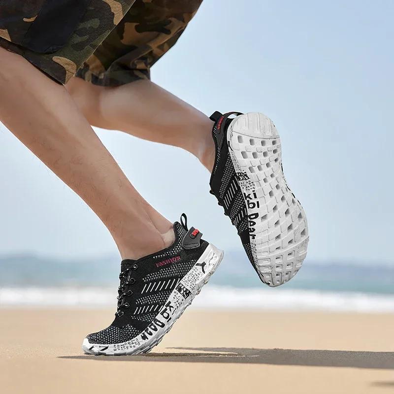 Men Aqua Footwear Breathable Trekking Wading Beach Quick Drying Water Shoes Outdoor Shoes Water Sneakers Men Running Sandals