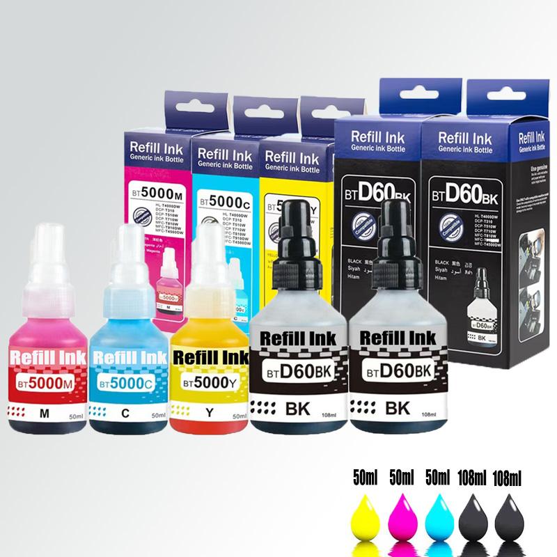 BT5009 BT5000 BT6000 Refill Dye Ink For Brother DCP-T220 T300 T310 T500W T420W T425W T426W T428W T510W T520W T700W Printers Ink