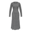 Striped Knee-length Long Dress, Long-sleeved Round-neck Thickened Knitted Dress, Slimming Long Dress