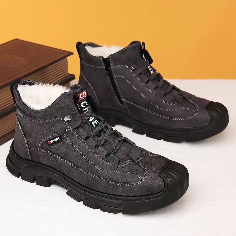 New Style Cotton Boots, Fleece Warm Snow Boots, Thickened Large Cotton Boots, High-top Sports Cotton Shoes