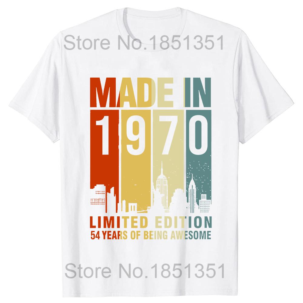 

Унисекс «Сделано в 1970 году», подарки на день рождения, 54-летняя футболка в подарок на 54-й день рождения, футболка унисекс с принтом, модные футболки с короткими рукавами на годовщину 4XL