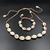 1 Pcs Natural Simple Daily Ladies Gifts Fashion All-match Adjustable Shell Sea Rope Bracelet Necklace Set Jewelry Necklace