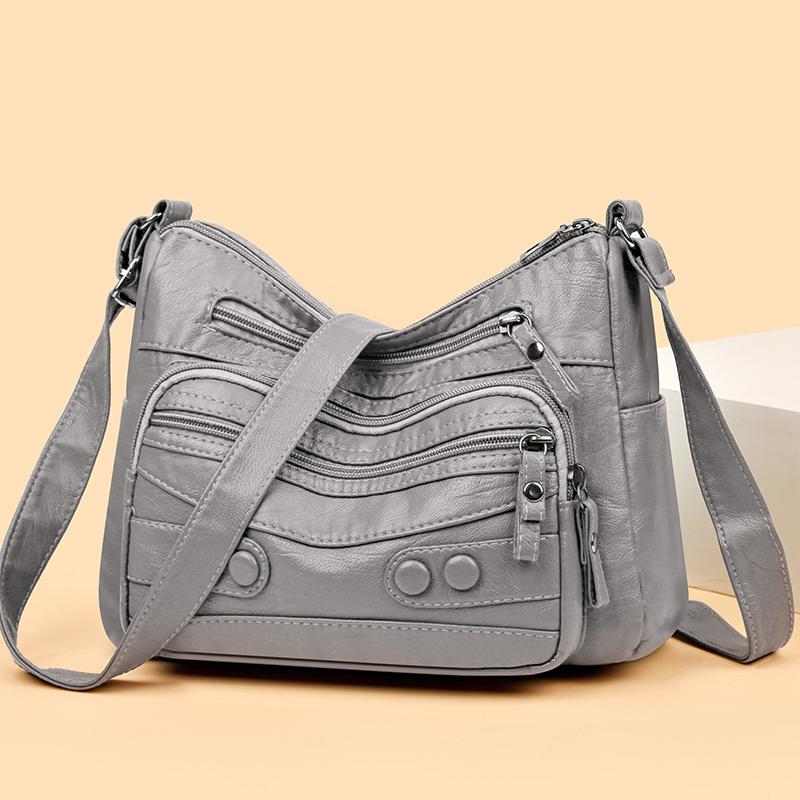 Tasche für mittlere und ältere Menschen, Damen-Schultertasche aus weichem Leder, große Kapazität, Umhängetasche, Muttertasche