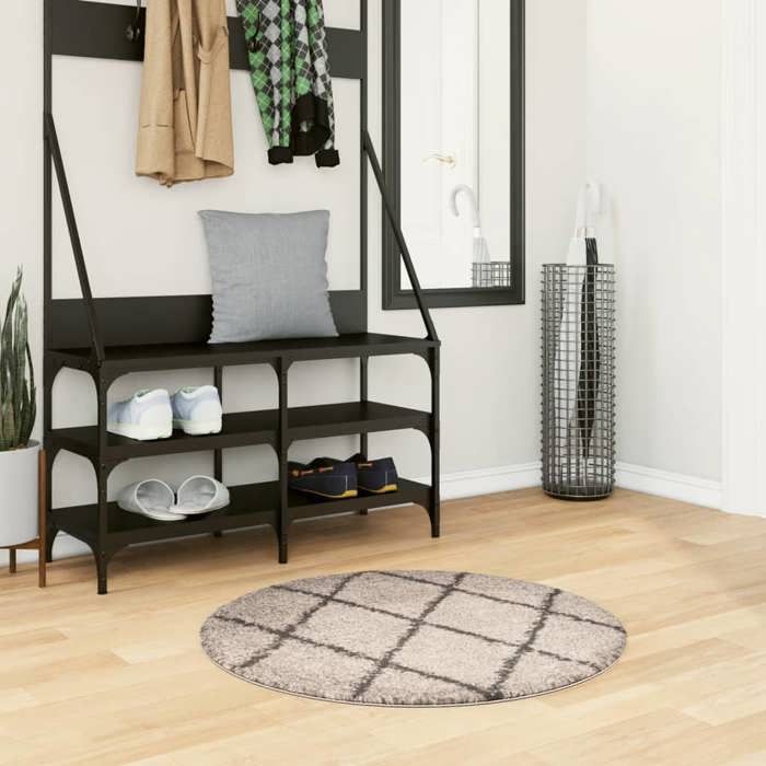 VidaXL Tapis Shaggy à Poils Longs, Moquette de Sol, Tapis de Zone, Carpette de Salon Salle de Séjour Chambre, Moderne, Beige 375397