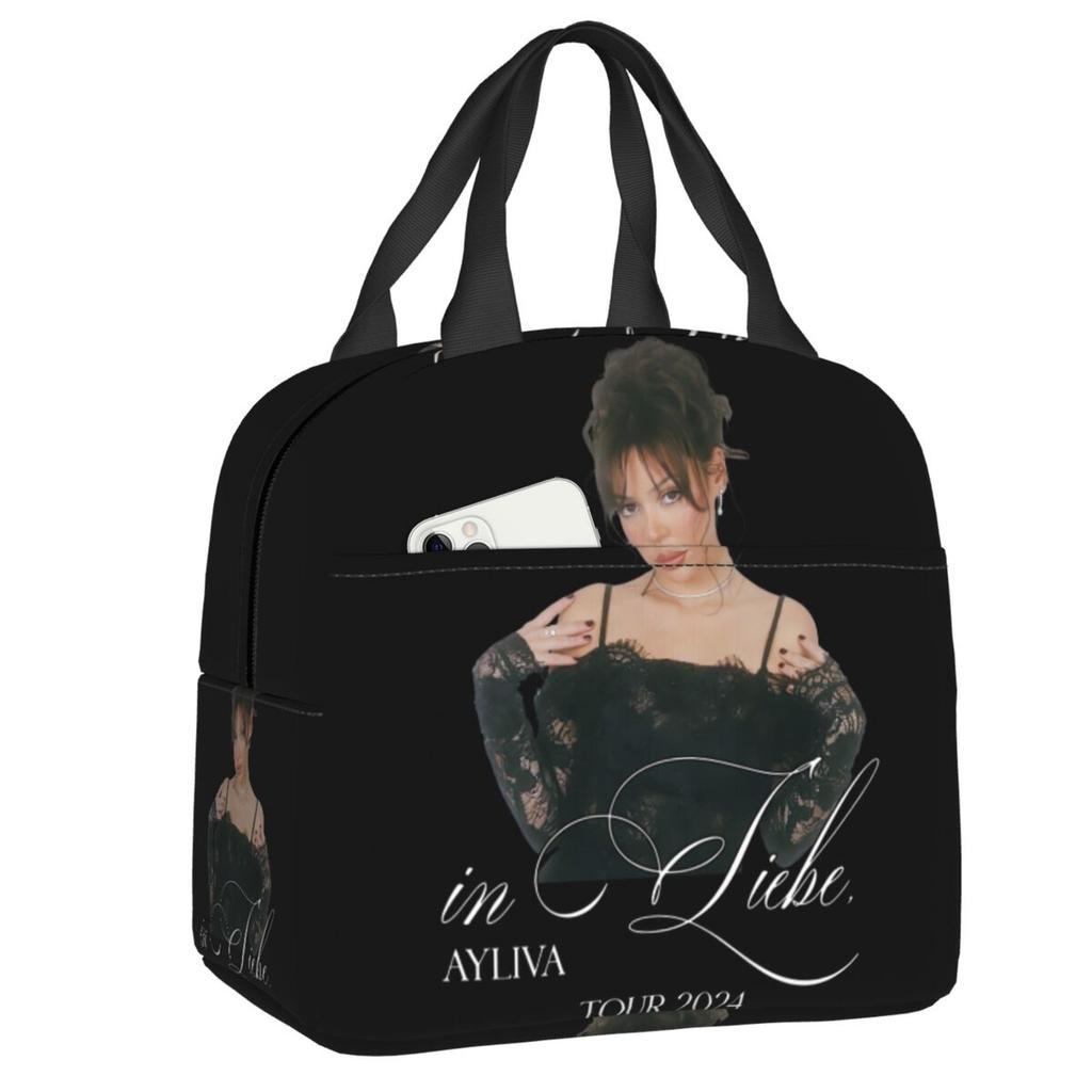 Custom German Singer Ayliva Insulated Lunch Bag for School Office Waterproof Thermal Cooler Bento Box Women Kids