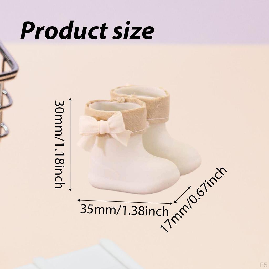 Doll Miniature Shoes Silicone Rain Boots Short Bow Accent Waterproof Non Slip Accessories