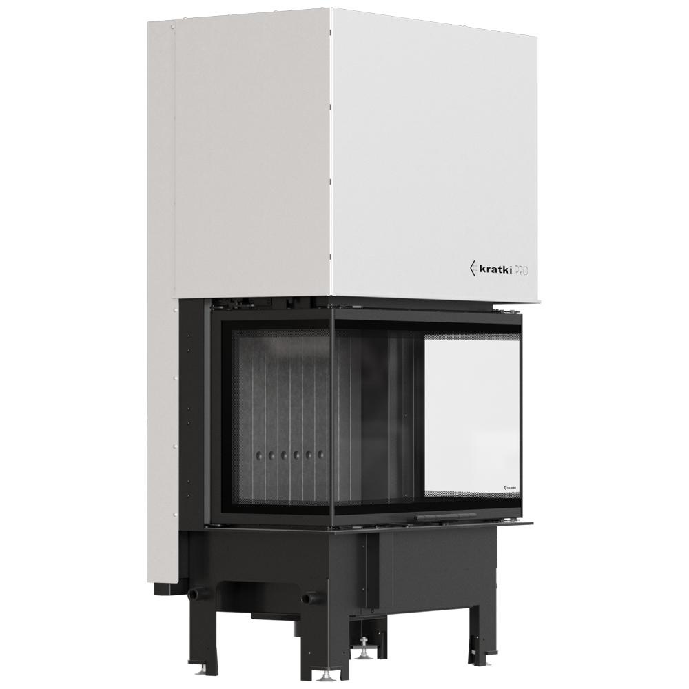 Steel fireplace KRATKI REGNOR 800/400 8 kW Ø 200 3-sided, black thermotec