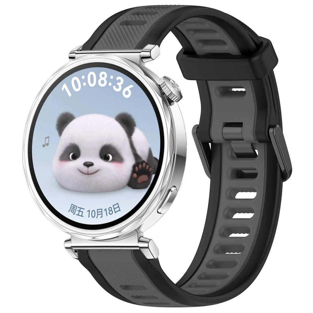 18mm Two-color Silicone Strap for Huawei Watch GT5 41mm GT5Pro 42mm Bracelet Comfortable Band for Huawei Watch GT4 41mm Correa