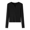 Bottom shirt women's early autumn winter threaded slim-fitting and thin shirt with Spice Girl long-sleeved top