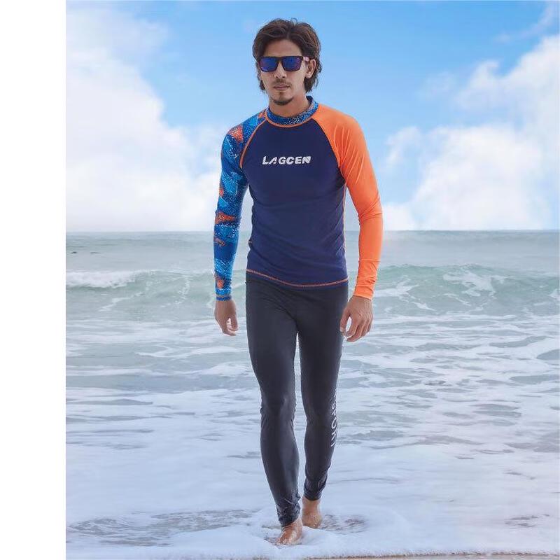 Men s Long Sleeve Swimsuit Rash Guard L