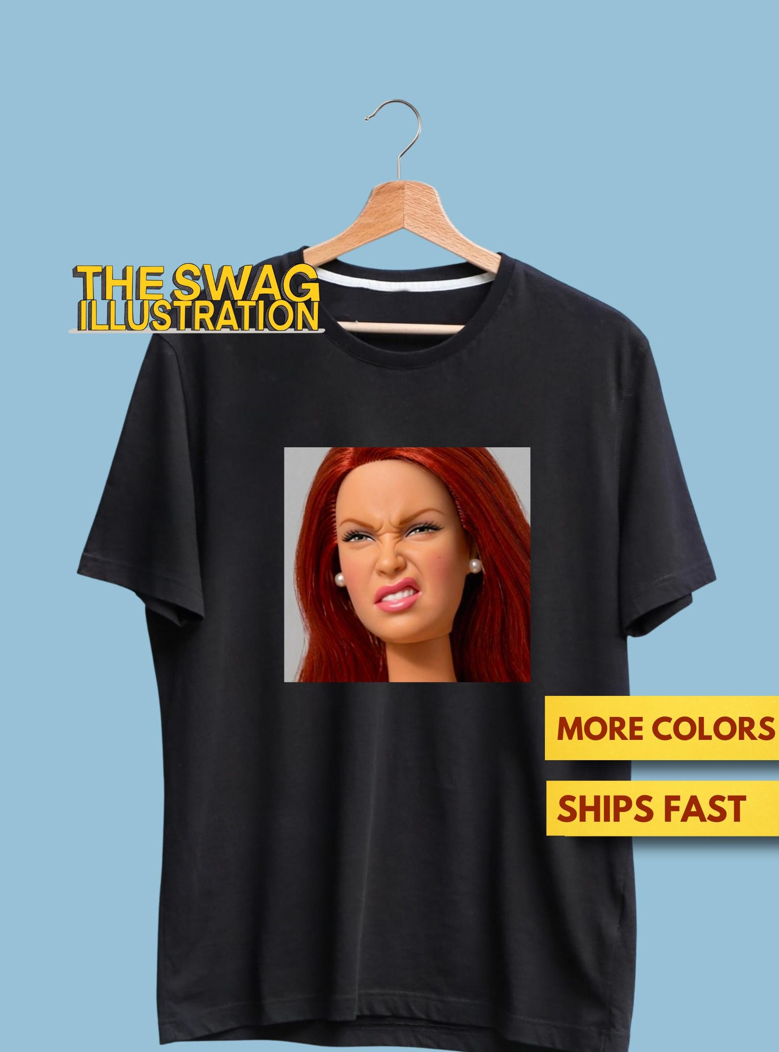 Disgusted Doll Meme Shirt, Funny And Cute Doll Meme Shirt, Disgusted Doll Face Sarcasm GifT shirt, Cringe Doll Face Ultra Soft Tee S