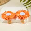 Tocona Bohemia Handmade Colorful Raffia Sunflower Dangle Earrings For Women Vintage Summer Vacation Beach Style Statement Jewelr