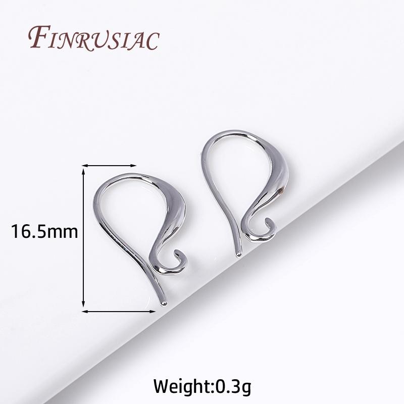 18K Gold Plated Ear Wire with Outside Loop Rhodium Plated Earring Hooks Earwire Fittings DIY Earrings Jewelry Accessories