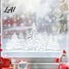 Christmas Party Glass Decorations White Winter Forest Window Static Sticker Waterproof PVC Snow Scene Wall Decals Decal Silhouette Art for