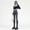 Women's High-waisted and Small-footed Jeans, the New Season Slim-fitting and Thin, Fleece Tight Pencil Winter Pants